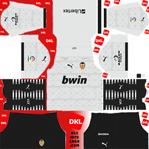 Valencia-2020-2021-DLS Kits home - Dream League Soccer